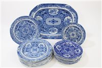 Lot 123 - Early 19th century Spode blue and white net...