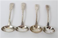 Lot 372 - Pair George III silver Old English sauce...