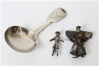 Lot 378 - George IV silver fiddle pattern caddy spoon...