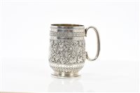 Lot 379 - Victorian silver christening mug of...