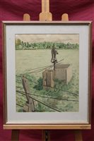 Lot 1132 - John Langhorne, 1940s watercolour - Pump at...