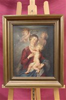 Lot 1026 - After Rubens, oil on canvas - mother and child...