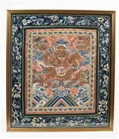 Lot 678 - 19th century Chinese silk embroidered rank...