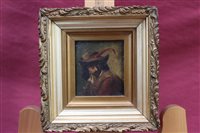Lot 1039 - After David Teniers, antique oil on board -...