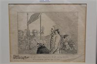 Lot 1198 - Late 18th century etching depicting George...