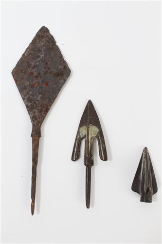 Lot 683 - Large Medieval iron arrowhead, circa 900 -...