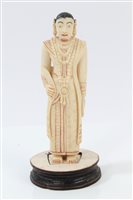 Lot 689 - Antique Indian carved ivory figure of a...