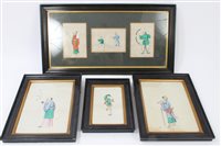 Lot 697 - Group of 19th century Chinese paintings on...