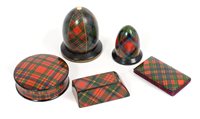 Lot 709 - Collection of 19th century tartan ware sewing...