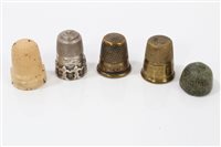 Lot 730 - Medieval bronze thimble of dome form, 1.3cm...
