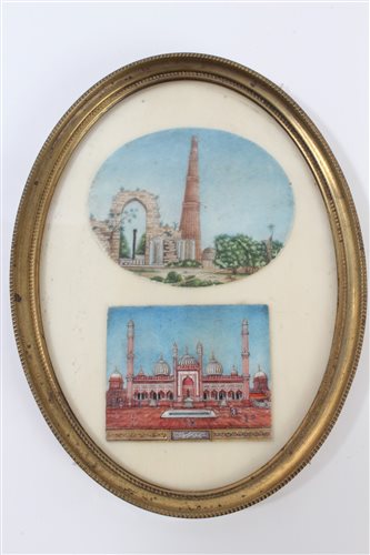 Lot 751 - Two 19th century Indian miniature gouache...