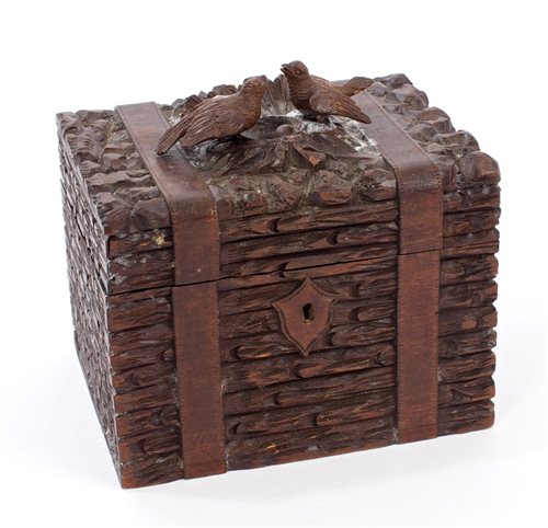 Lot 754 - Late 19th century Black Forest carved...