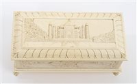 Lot 758 - Early 20th century Indian carved ivory casket...