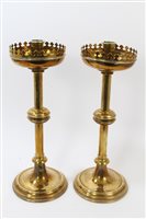 Lot 768 - Pair of 19th century ecclesiastical brass...