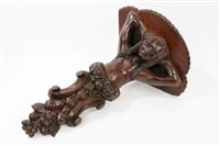 Lot 778 - 19th century carved oak wall bracket with...