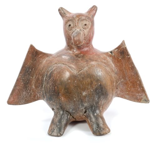 Lot 789 - Rare pre-Columbian pottery model of a bat,...