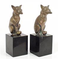 Lot 793 - Georges H. Laurent, pair of Art Deco bronze...