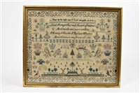 Lot 794 - Mid-Victorian needlework sampler, by Mary Ann...