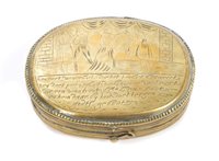 Lot 807 - Good 18th century Dutch brass tobacco box of...