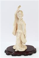 Lot 817 - Japanese Meiji period carved ivory okimono of...