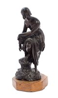 Lot 821 - Antique Continental bronze figure of a...