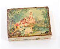 Lot 825 - 19th century Continental painted ivory box of...