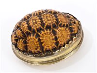 Lot 827 - Rare George III silver gilt mounted tortoise...