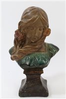 Lot 843 - Art Nouveau bronzed plaster bust, titled -...