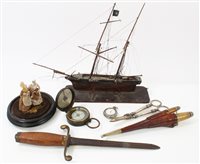 Lot 858 - Sundry works of art - to include scratch-built...