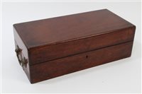 Lot 875 - Georgian mahogany box of narrow form, with...