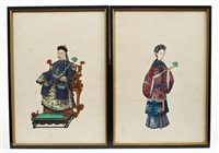 Lot 880 - Good set of six 19th century Chinese paintings...