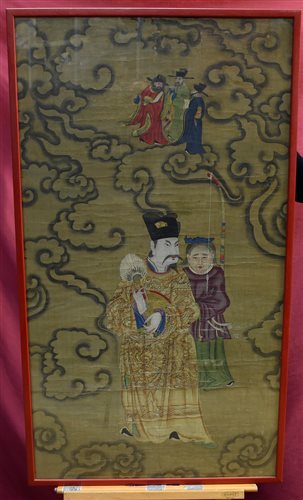 Lot 883 - Fine 18th century Chinese scroll painted on...