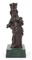 Lot 885 - Antique German Medieval-style bronze figure -...
