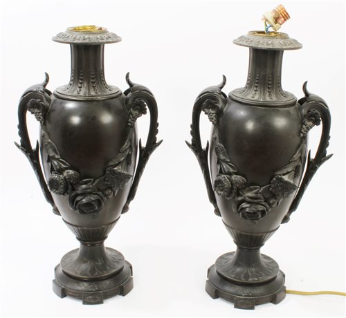 Lot 890 - Pair of early 20th century Continental spelter...