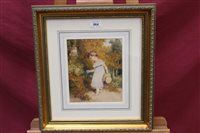 Lot 964 - Rowland Ward, 1828 watercolour - young girl...