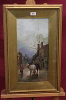 Lot 973 - Olive M. Browne, oil on canvas - a village...