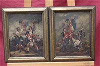 Lot 978 - Pair mid-19th century Continental School oils...