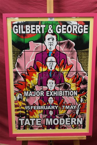 Lot 997 - Gilbert and George, signed poster - Major...