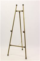 Lot 1423 - Unusual antique brass A-frame picture easel of...