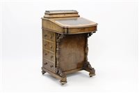 Lot 1425 - Mid-Victorian figured walnut and marquetry...