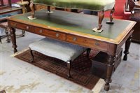 Lot 1433 - Victorian mahogany partners desk with...