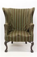 Lot 1438 - George III-style tub chair, barrel back raised...