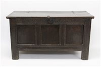 Lot 1360 - Late 17th century carved oak coffer with...