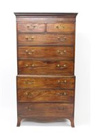 Lot 1370 - George III mahogany chest-on-chest, the upper...