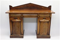 Lot 1389 - George IV mahogany pedestal sideboard,...