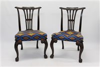 Lot 1399 - Good pair of Chippendale-style mahogany dining...