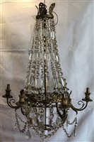 Lot 1400 - Late 19th / 20th century basket chandelier in...