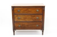 Lot 1311 - 19th century mahogany chest of drawers, having...