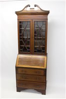 Lot 1319 - Edwardian mahogany satinwood and burr maple...