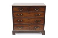 Lot 1338 - Good early George III mahogany chest of small...